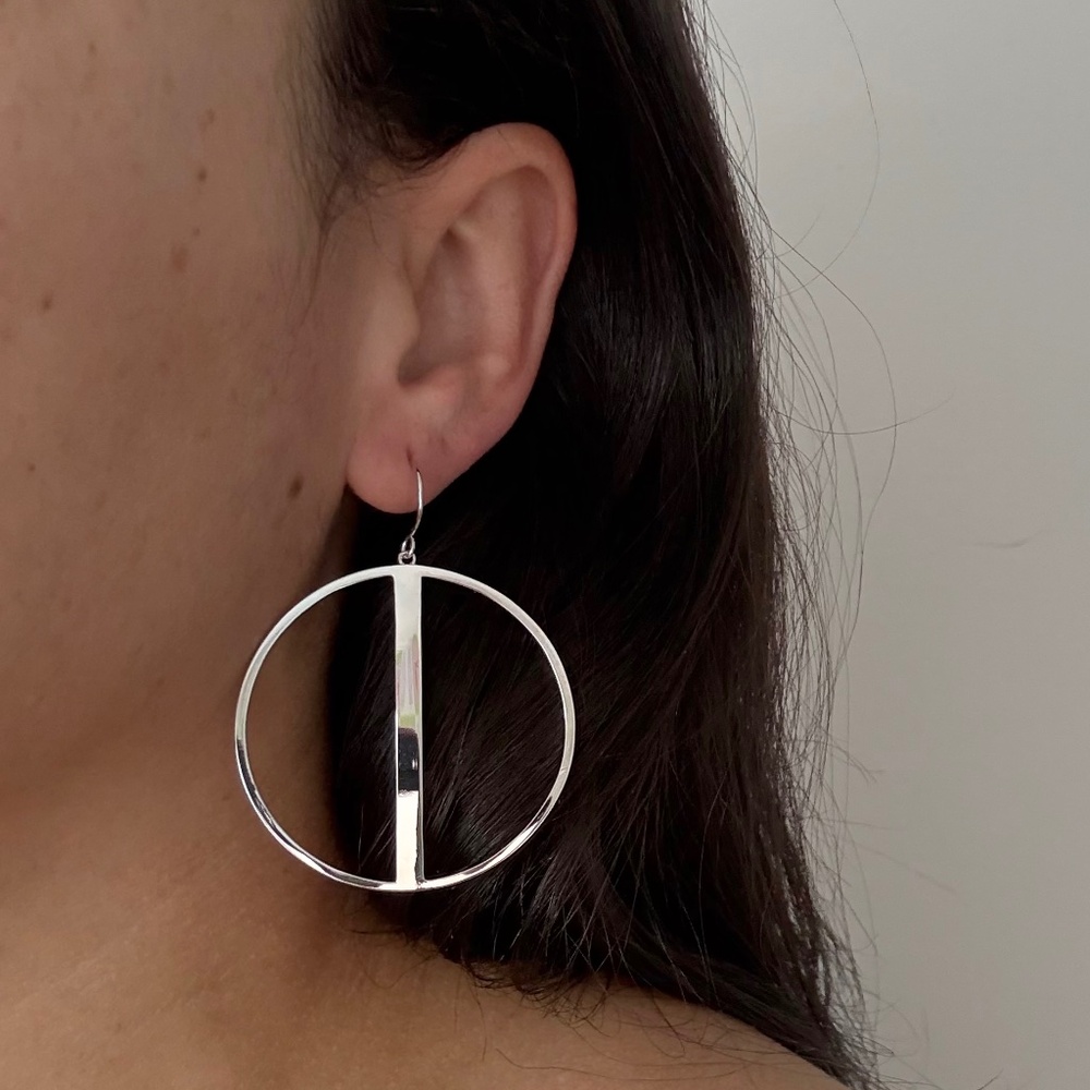 Noir NYC silver hoop earrings